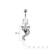 316L SURGICAL STEEL MULTI CZ FOX BELLY BUTTON NAVEL RING 